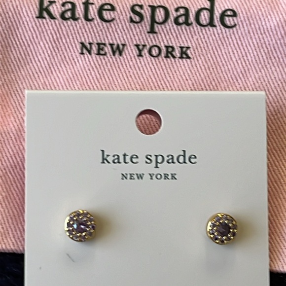 “Something Sparkly" Light purple, round CZ studs by Kate Spade - New wit… - Picture 8 of 9